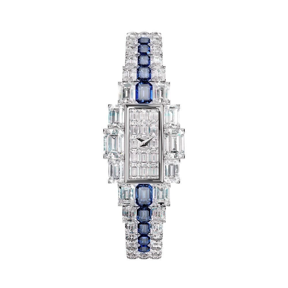 Montre, bracelet, pièce joaillière, sautoir et pompon Grand Lady Kalla en diamants et saphir, Vacheron Constantin.