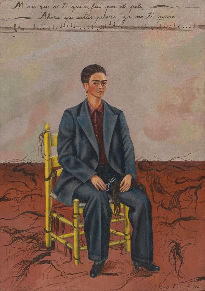 Frida Kahlo. Autoportrait aux cheveux courts. (1940).