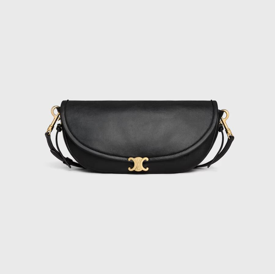 le sac celine the little half moon en cuir noir