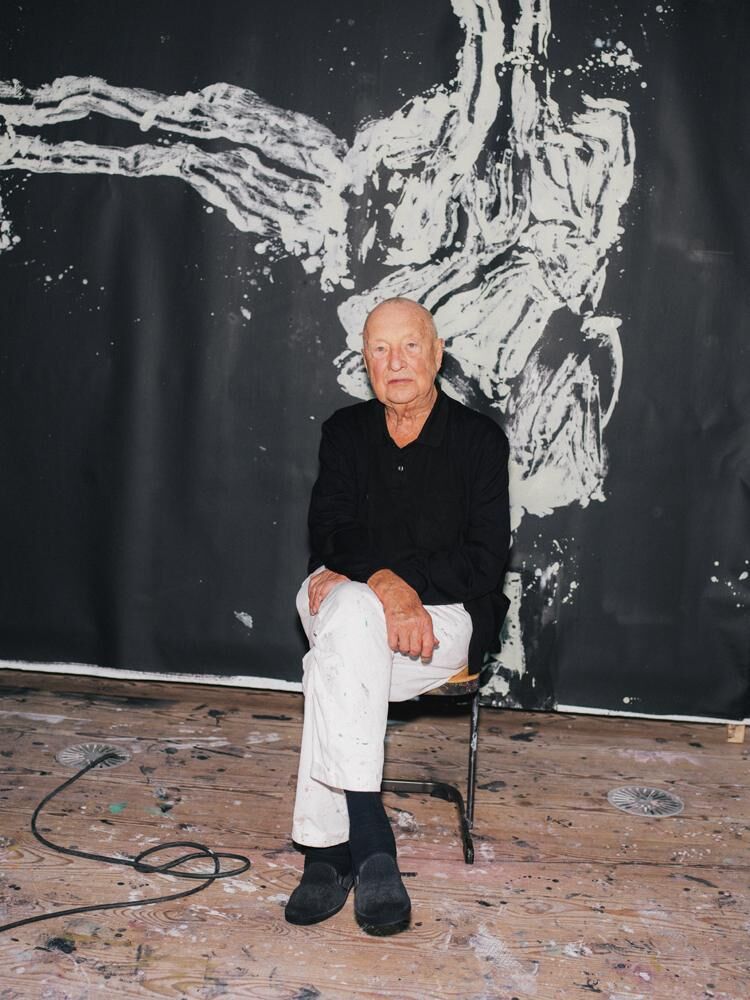 Portrait de l'artiste Georg Baselitz par Christoph Schaller pour Numéro Art
