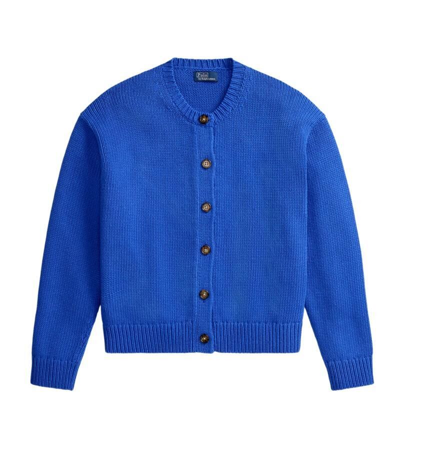 cardigan bleu en lin et coton polo ralph lauren tendance