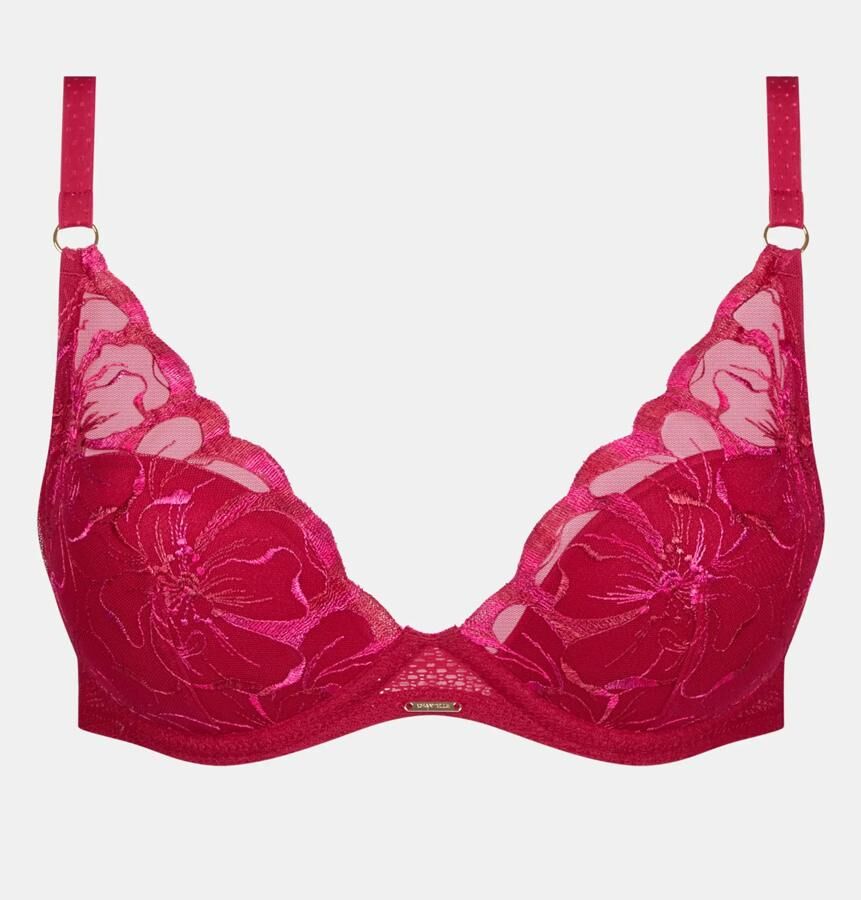 soutien-gorge rouge à fleurs tendance