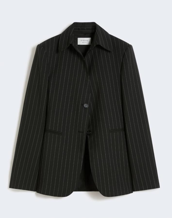 blazer noir à rayures tendance tailleur printemps-ete 2026 max mara
