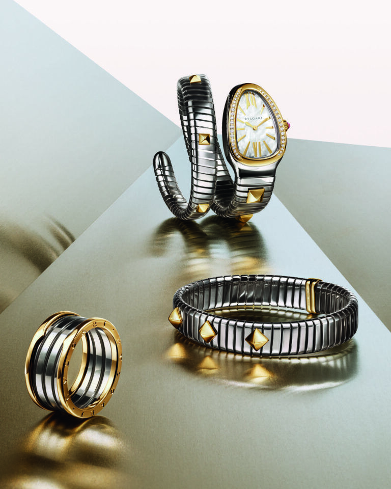 Les nouvelles créations en or et en acier Bulgari