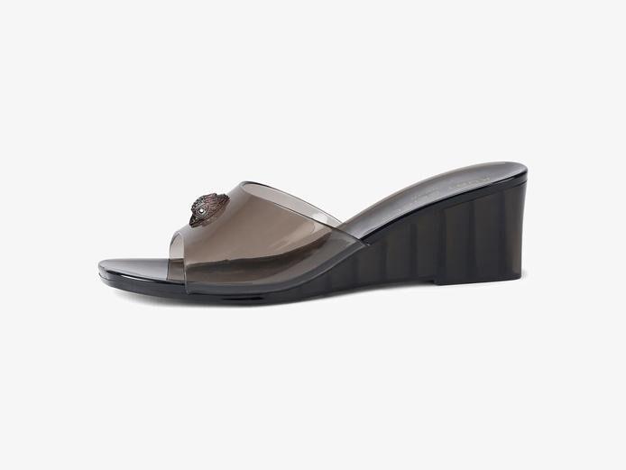 Mules compensées noires Kurt Geiger London.