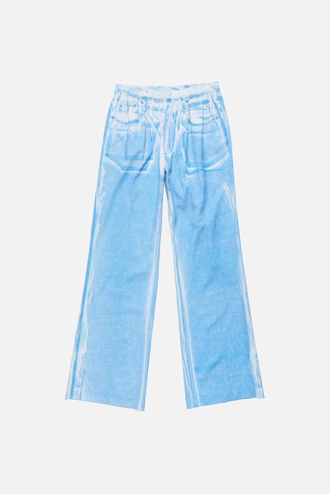 pantalon fluide effet trompe l'oeil jean acne studio