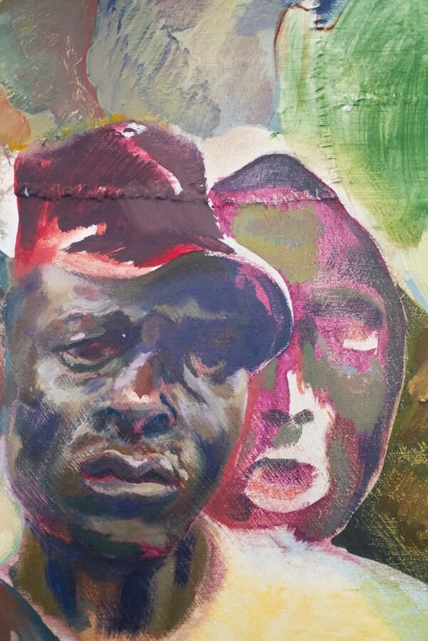 Détail de The Promised Land (2019) de Michael Armitage, photographié par Ola Rindal.