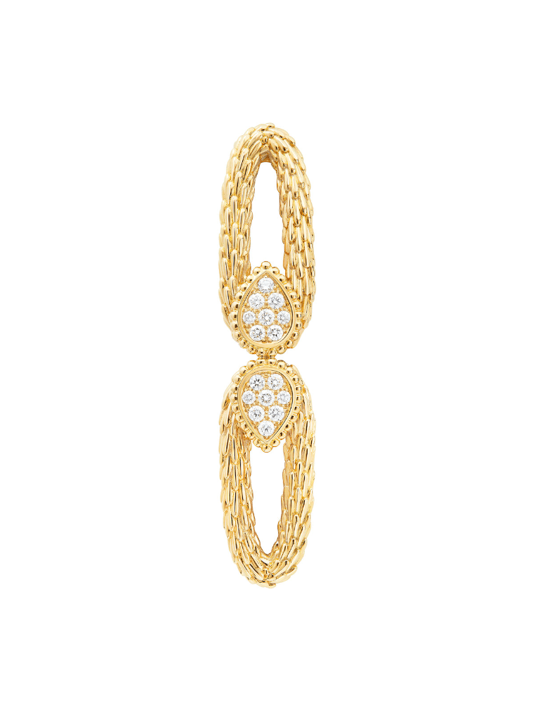La broche Serpent Bohème Vintage en or jaune et pavée de diamants Boucheron