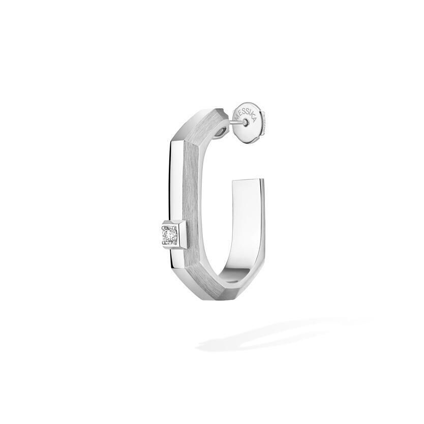 Mono créole Moderniste, en or blanc et diamant, Messika.