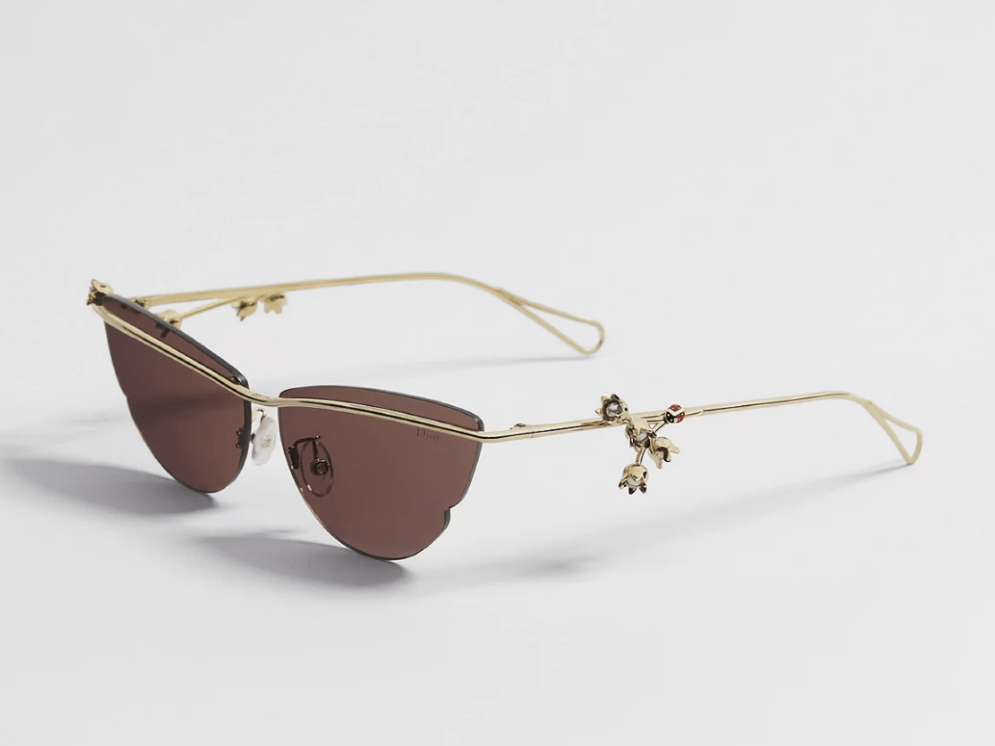 Lunettes de soleil Lily Dior avec des fleurs sur les blanches