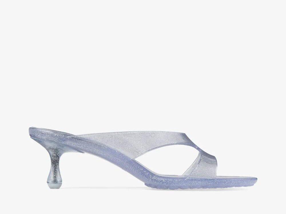 Mules gelée à paillettes Jimmy Choo.