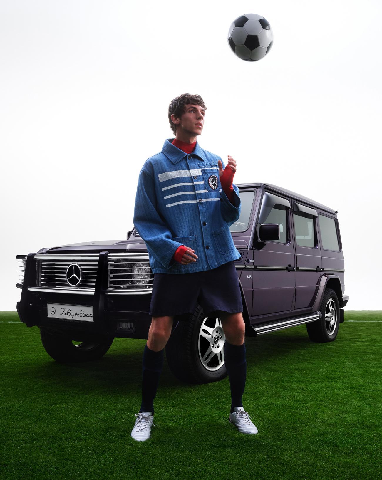 La collaboration KidSuper x Mercedes Benz.