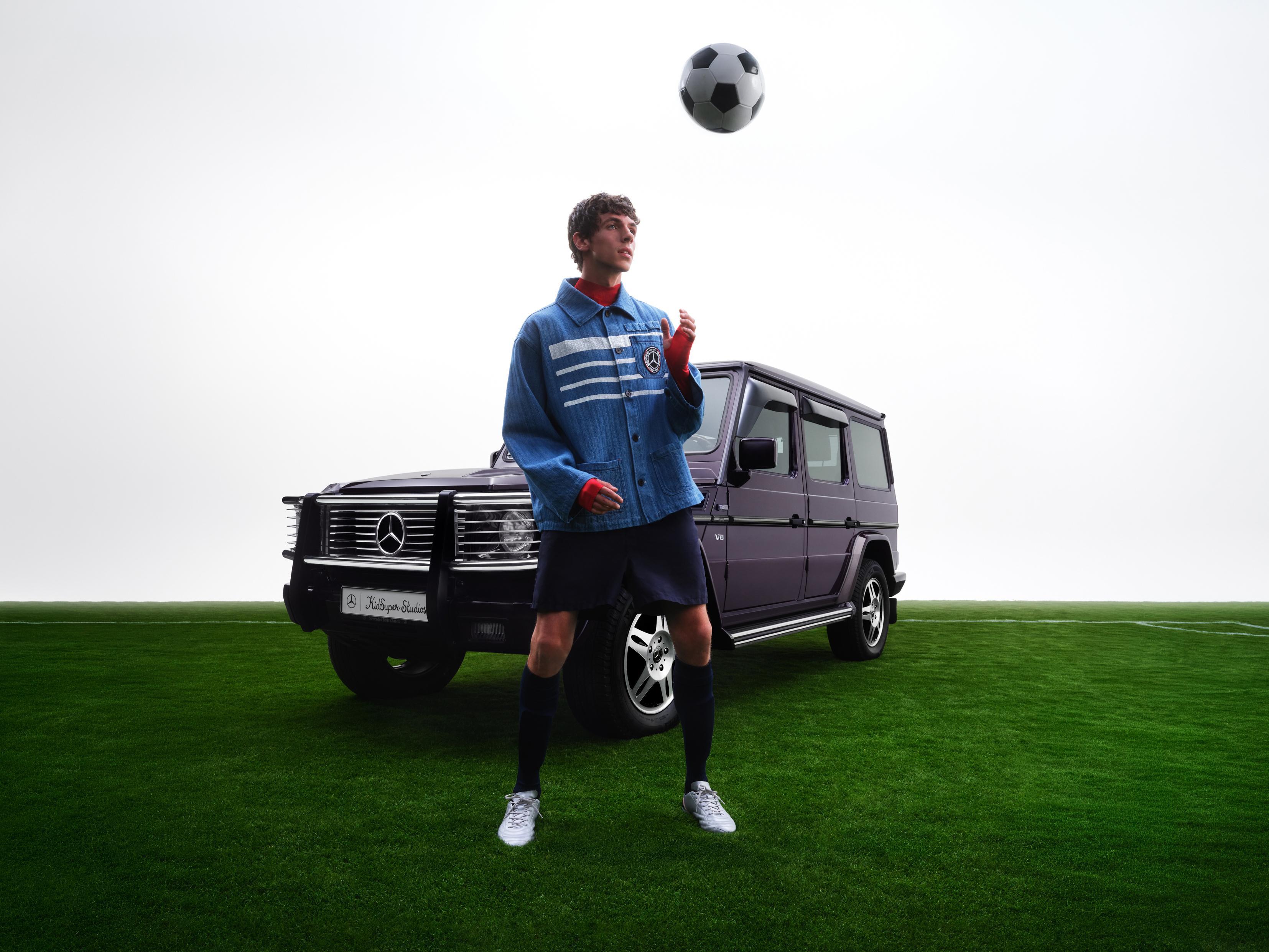 La collaboration KidSuper x Mercedes Benz.