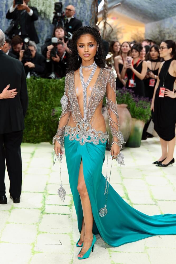 Tyla en Valentino. © Dimitrios Kambouris/Getty Images.