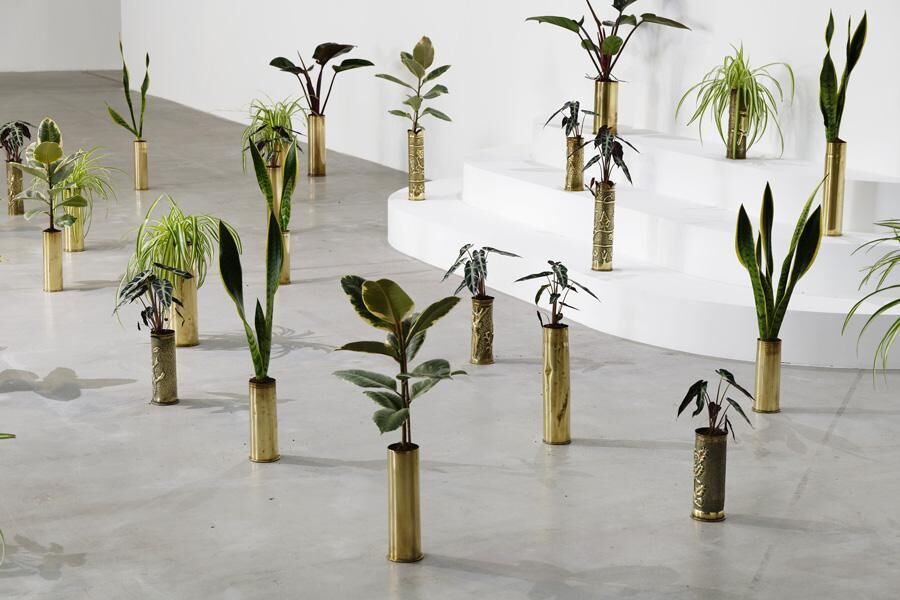 Vue de l'installation de Sammy Baloji au Palais de Tokyo.