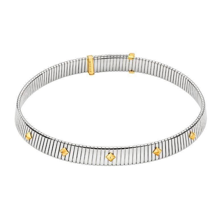 Collier Tubogas, en acier et or jaune, Bvlgari.