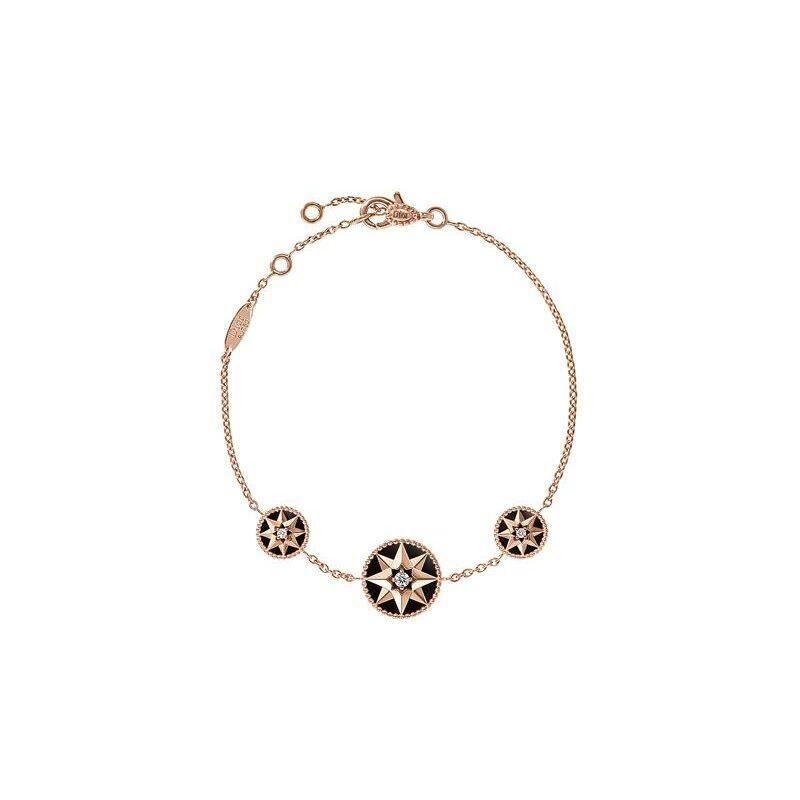 Bracelet Rose des Vents, en or rose, diamants et onyx, Dior Joaillerie.