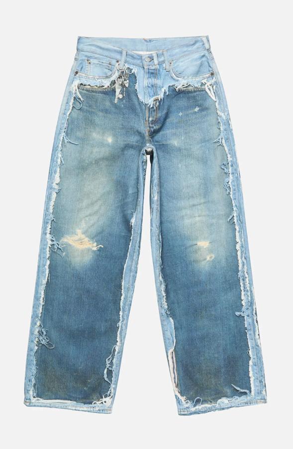 pantalon baggy en denim abimé acne studios tendance printemps-ete 2026