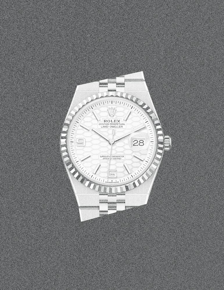 La montre Land-Dweller de Rolex, illustration pour numéro.