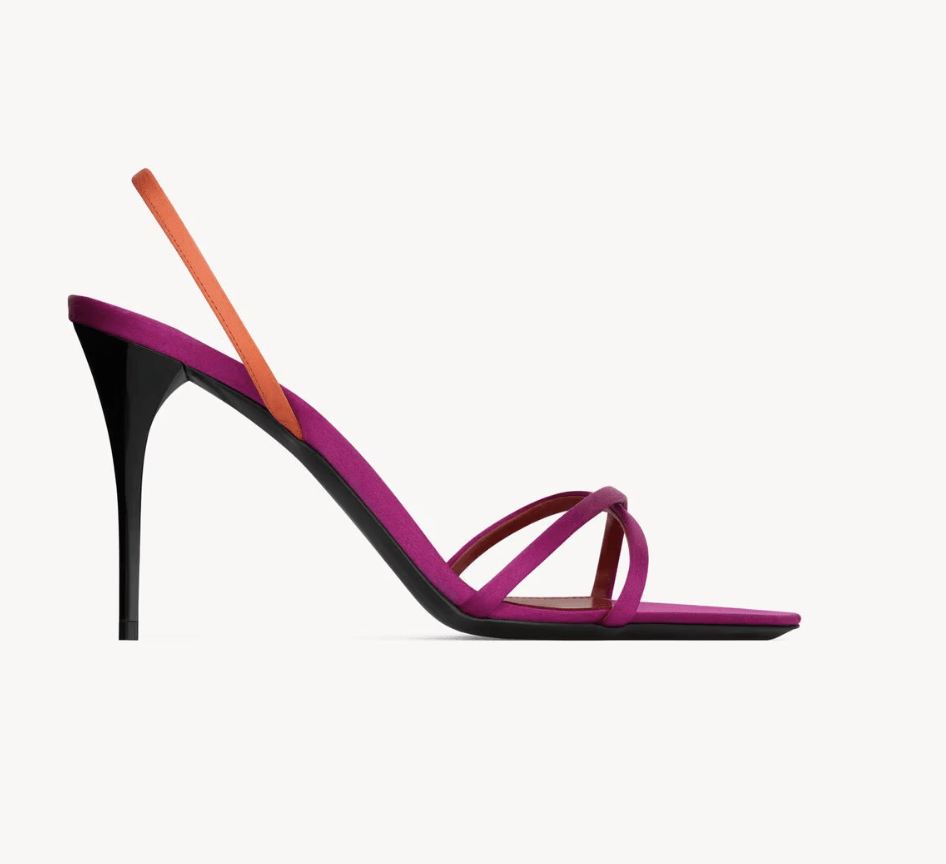 sandales à talon haut en satin saint laurent tendance printemps-ete 2026