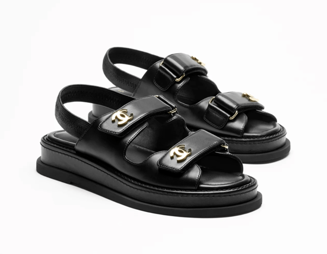 sandales à scratch en cuir chanel tendance printemps-ete 2026