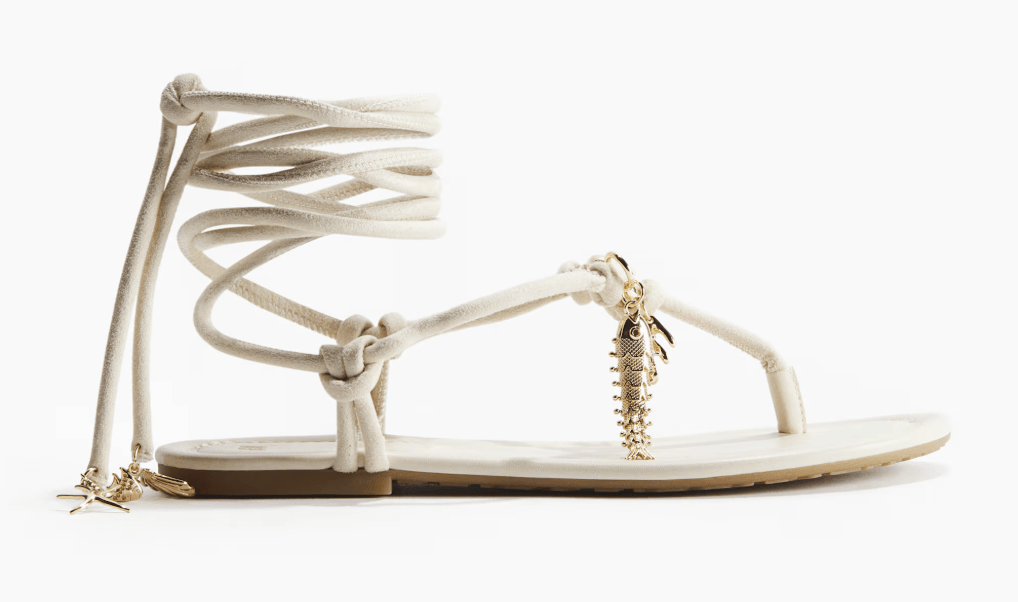 sandales à lanières nouées sur la cheville hm tendance printemps-ete 2026