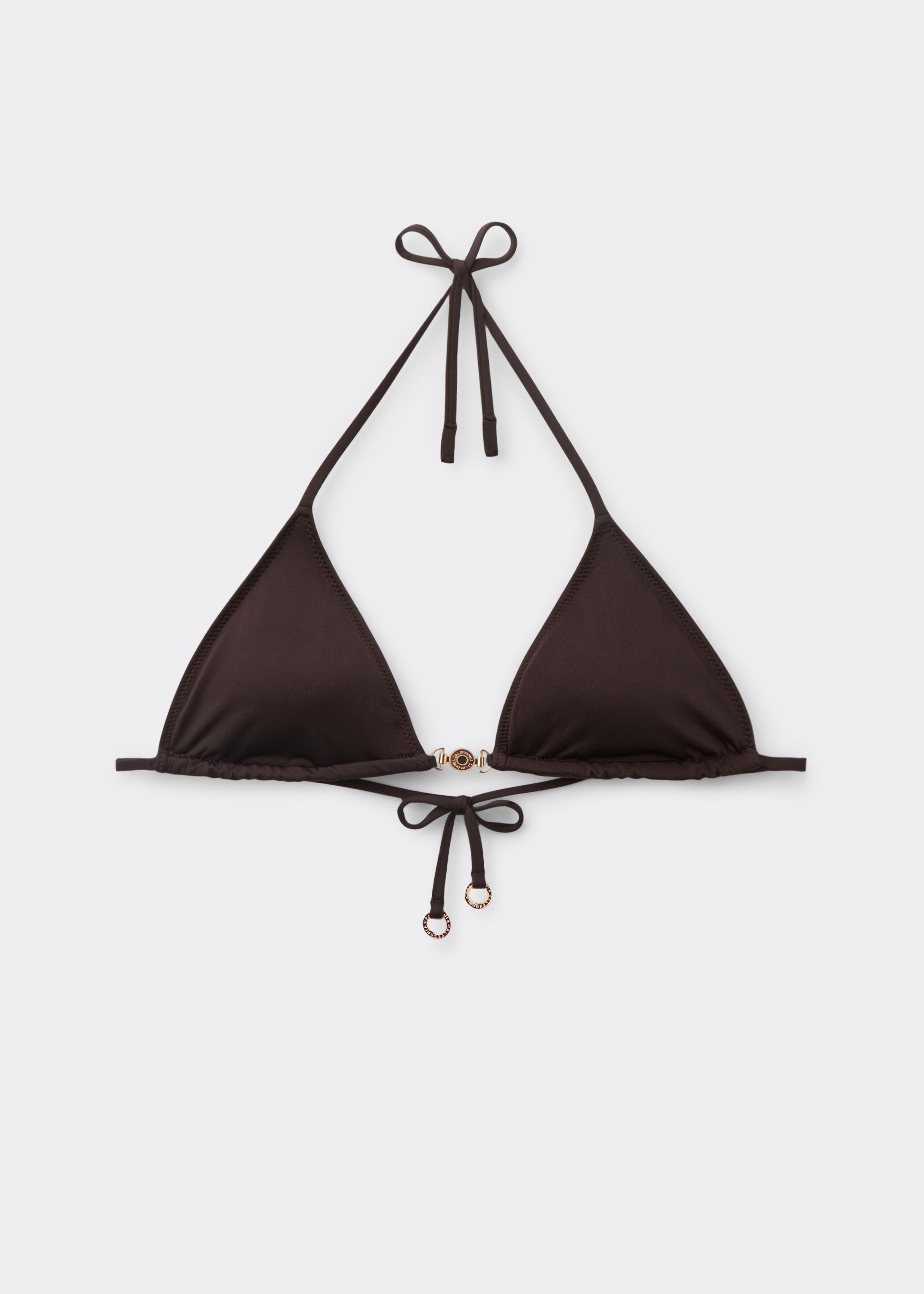 Haut de maillot triangle marron Minimal Fit, Calzedonia