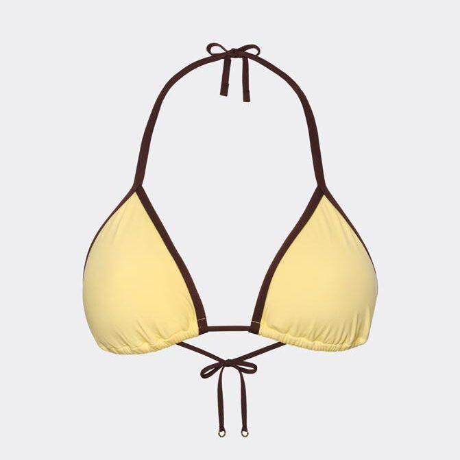 Haut de bikini jaune et marron, Calzedonia