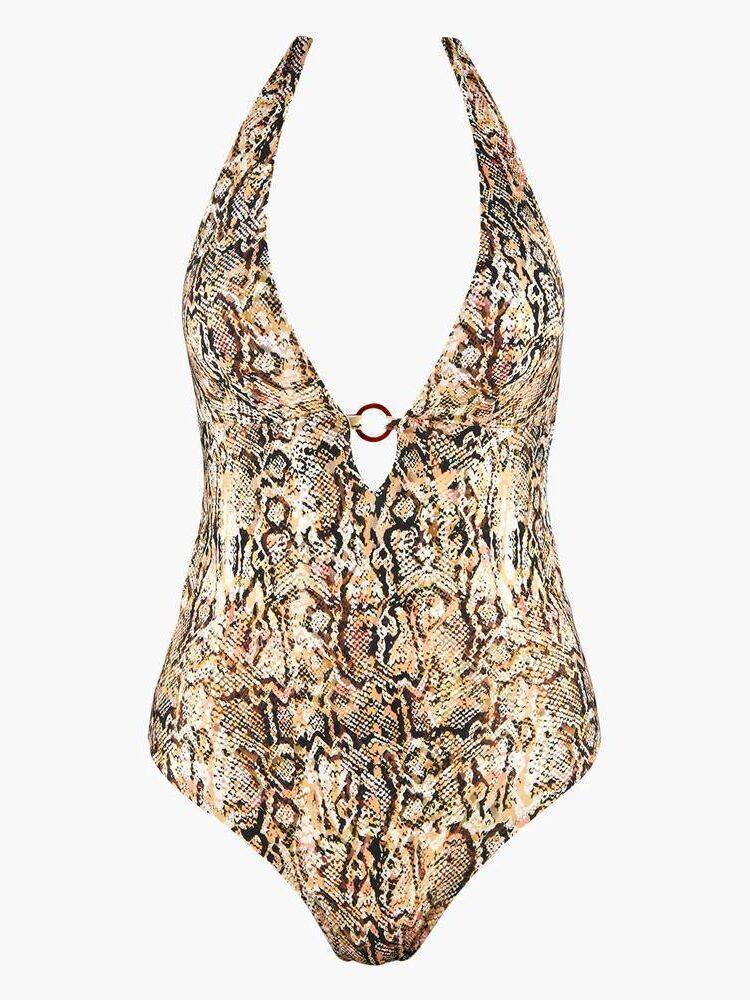 Maillot de bain à imprimé serpent, Aubade.