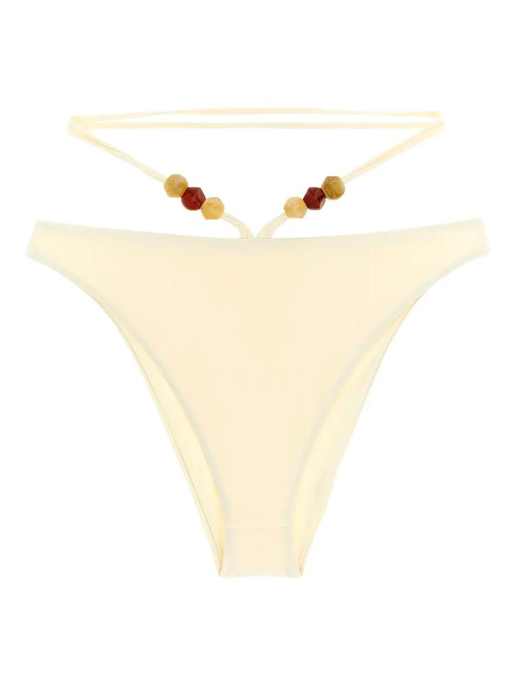 Culotte de bikini écrue à perles, Magda Butrym