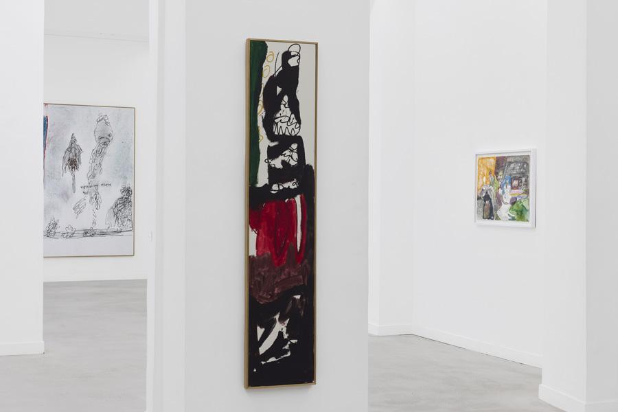 Peinture d'Evgeny Muzalevsky. Art. Vue d'exposition "Les Spectres et les Égarés de Paris" d'Evgeny Muzalevsky à la galerie Alina Pinsky, à Paris.