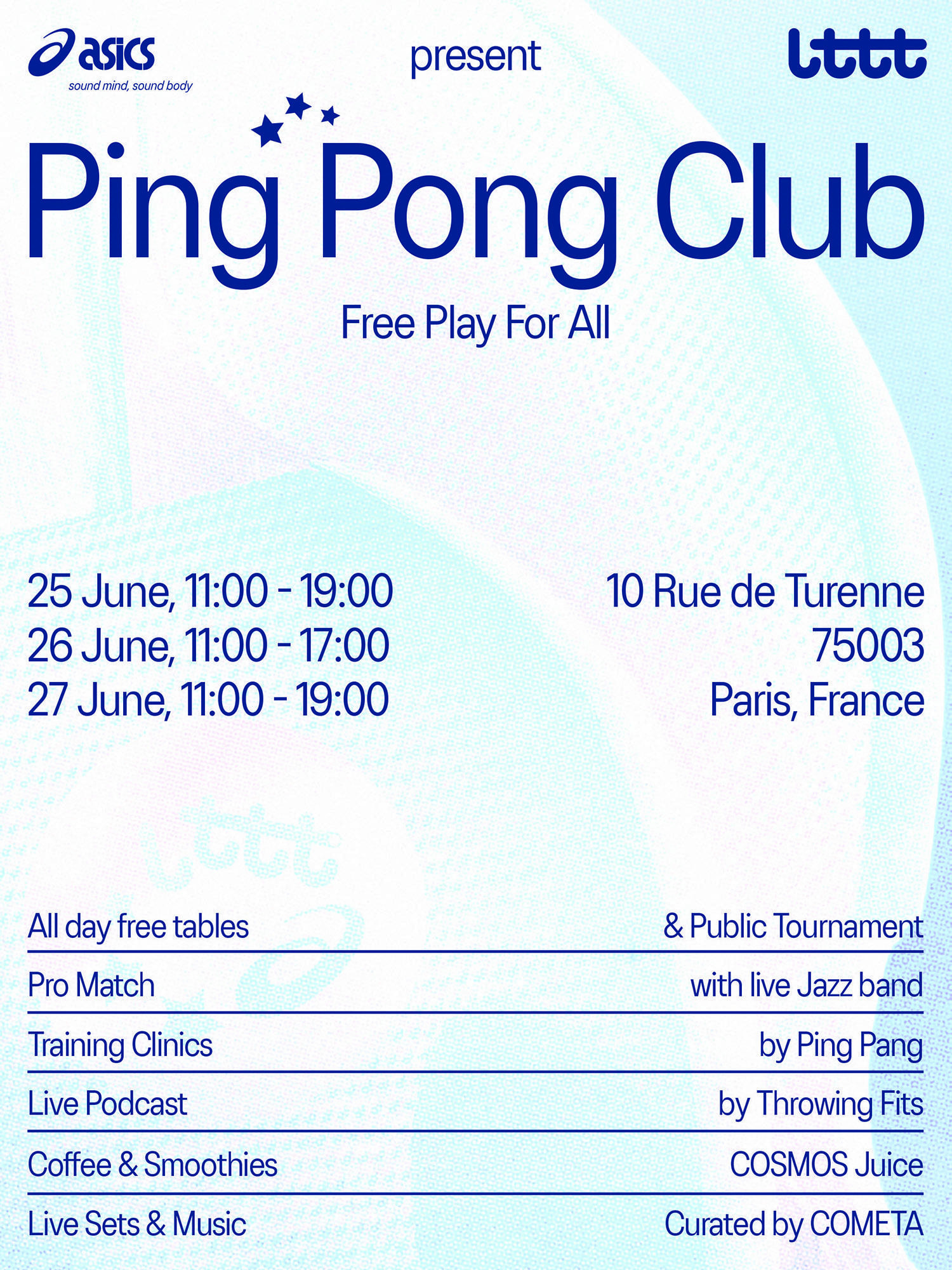 L'événément Asics Ping Pong Club à Paris.