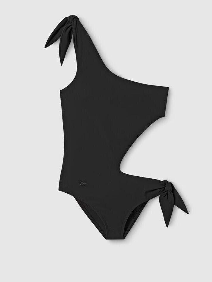Maillot de bain noir cut out asymétrique, Gucci