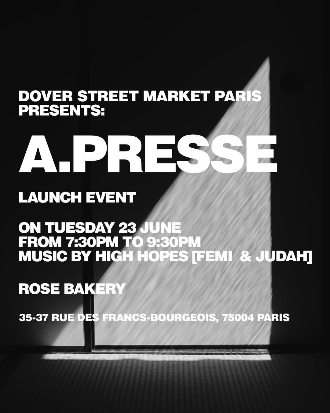 Les événements chez Dover Street Market pendant la Fashion Week homme printemps-été 2027.