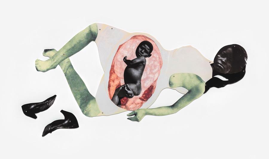 Peinture. Art. Frida Orupabo, Baby in belly (2020).