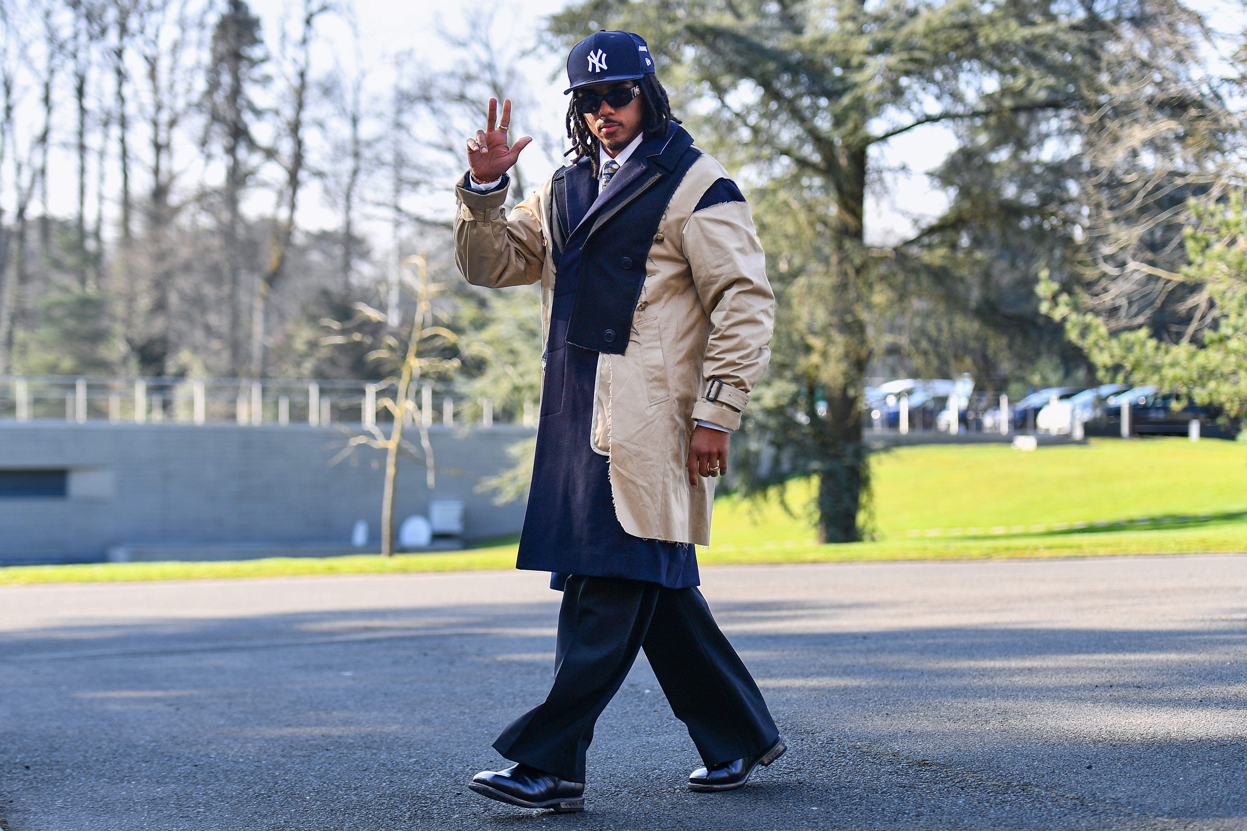 Le footballeur Jules Koundé au Centre National de Football de Clairefontaine-en-Yvelines, le 17 mars 2025. © Franco Arland/Getty Images.