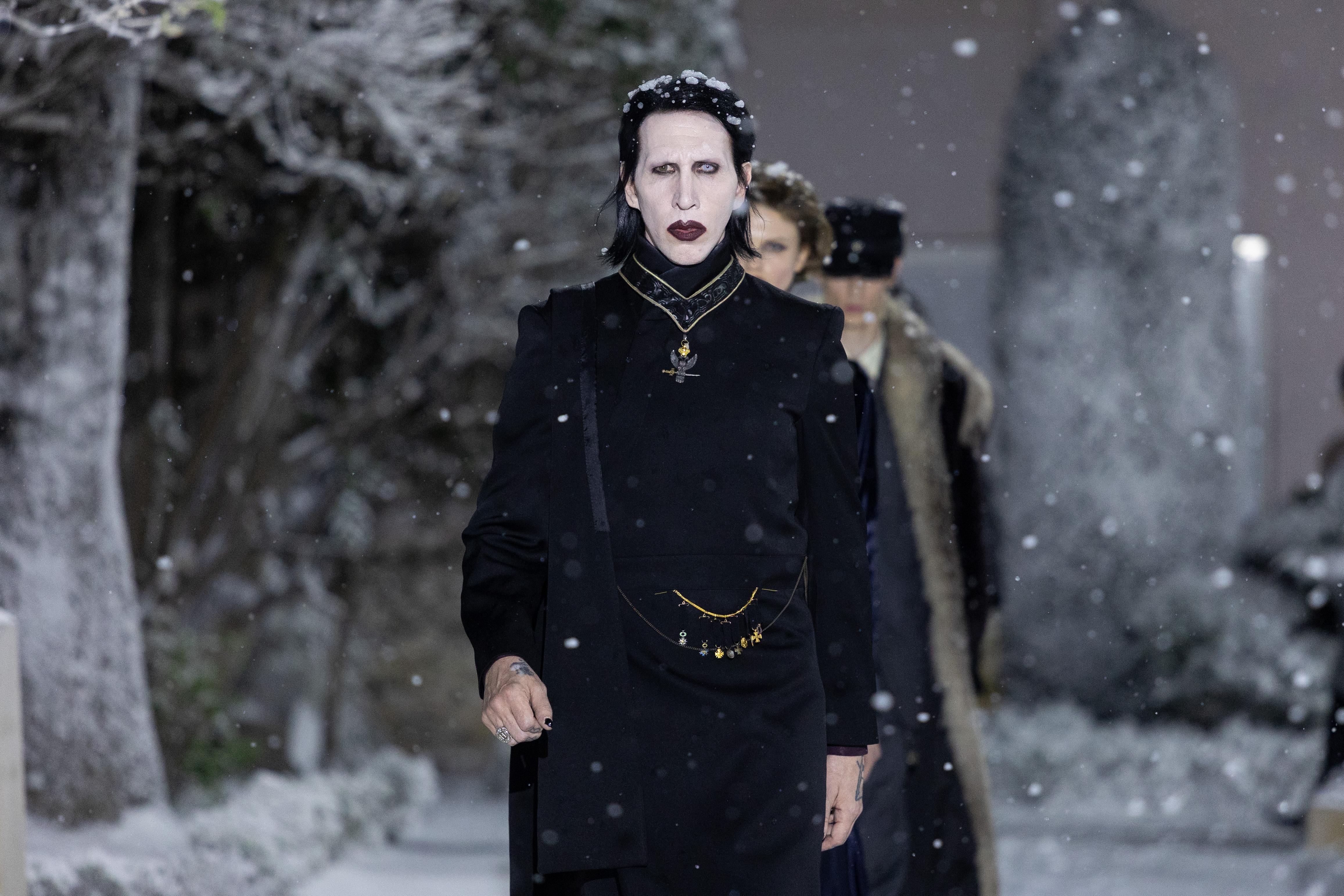 Marilyn Manson au défilé Enfants Riches Déprimés automne-hiver 2026-2027. © Antoine Flament/Getty Images.