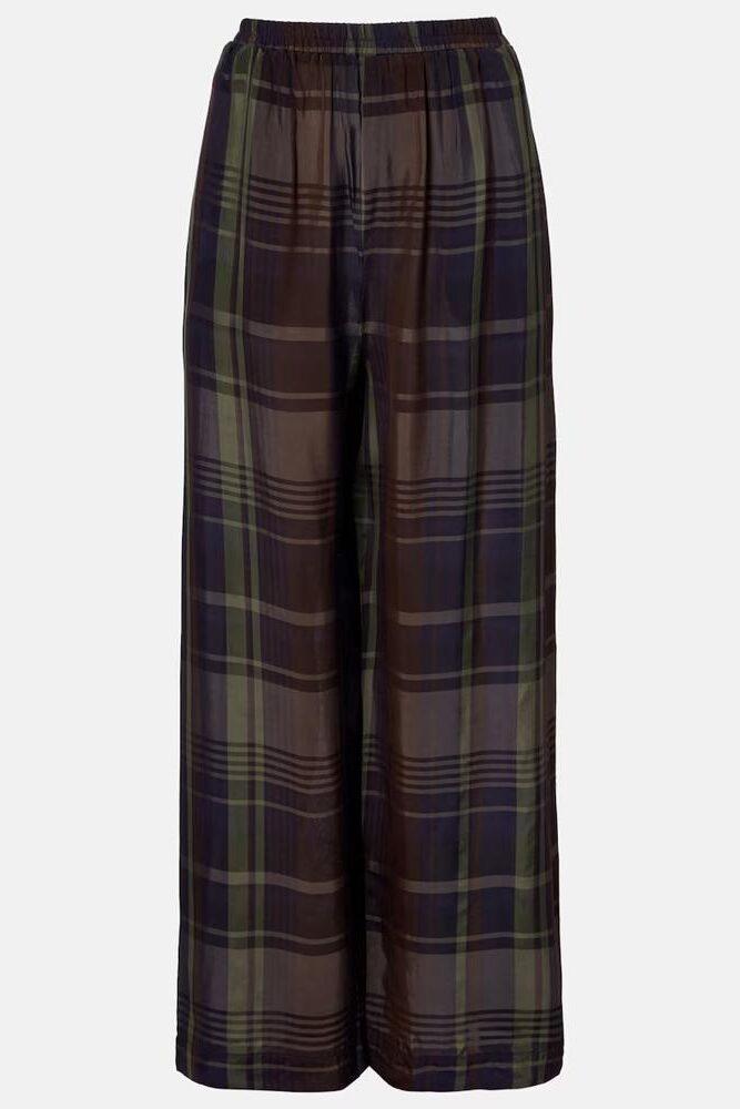 pantalon fluide ample droit à carreaux the frankie shop