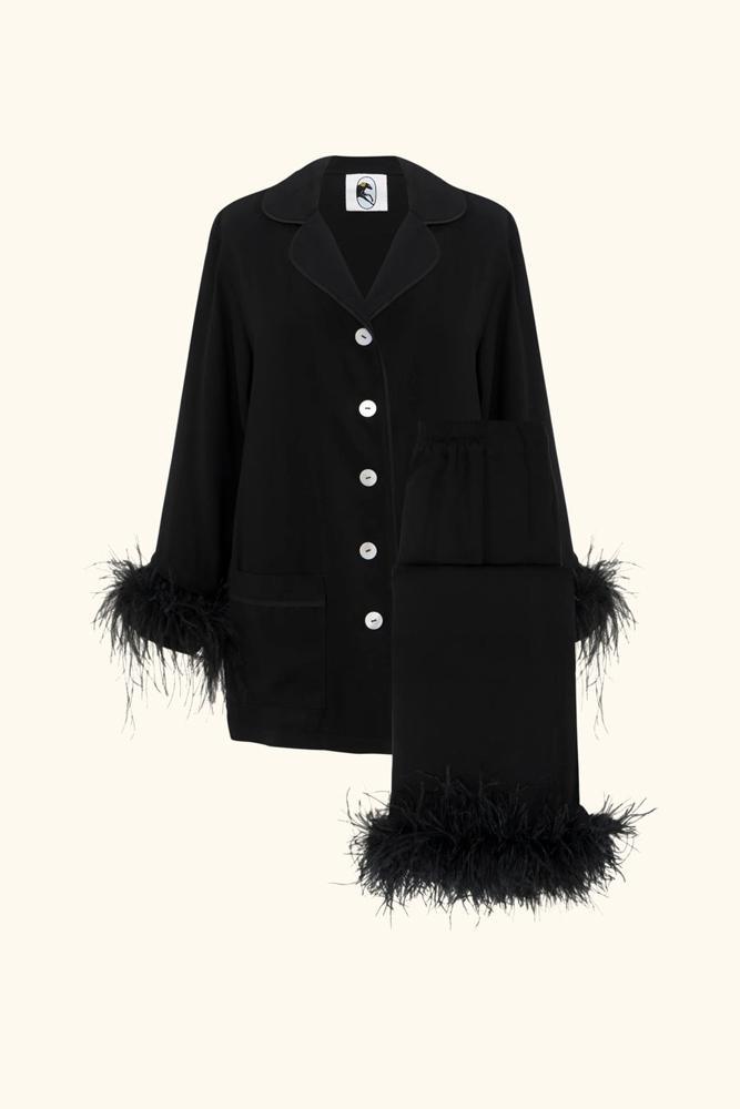 party pyjama tendance noir à plumes sleeper
