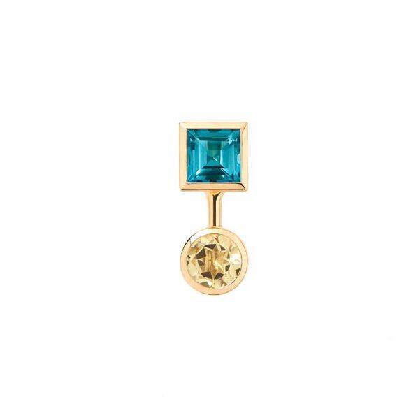 Boucle d'oreille lolita double en or et topaze Poiray