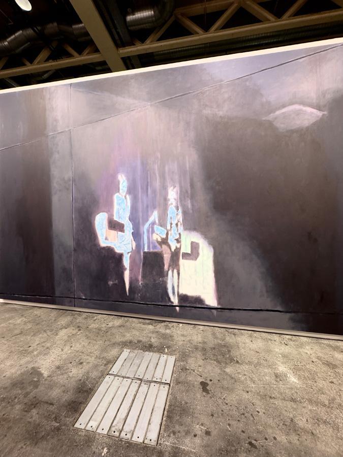 Musicians (2025) de Luc Tuymans. Peintures présentées dans le secteur Unlimited d’Art Basel, 2026. Photo : Thibaut Wychowanok.