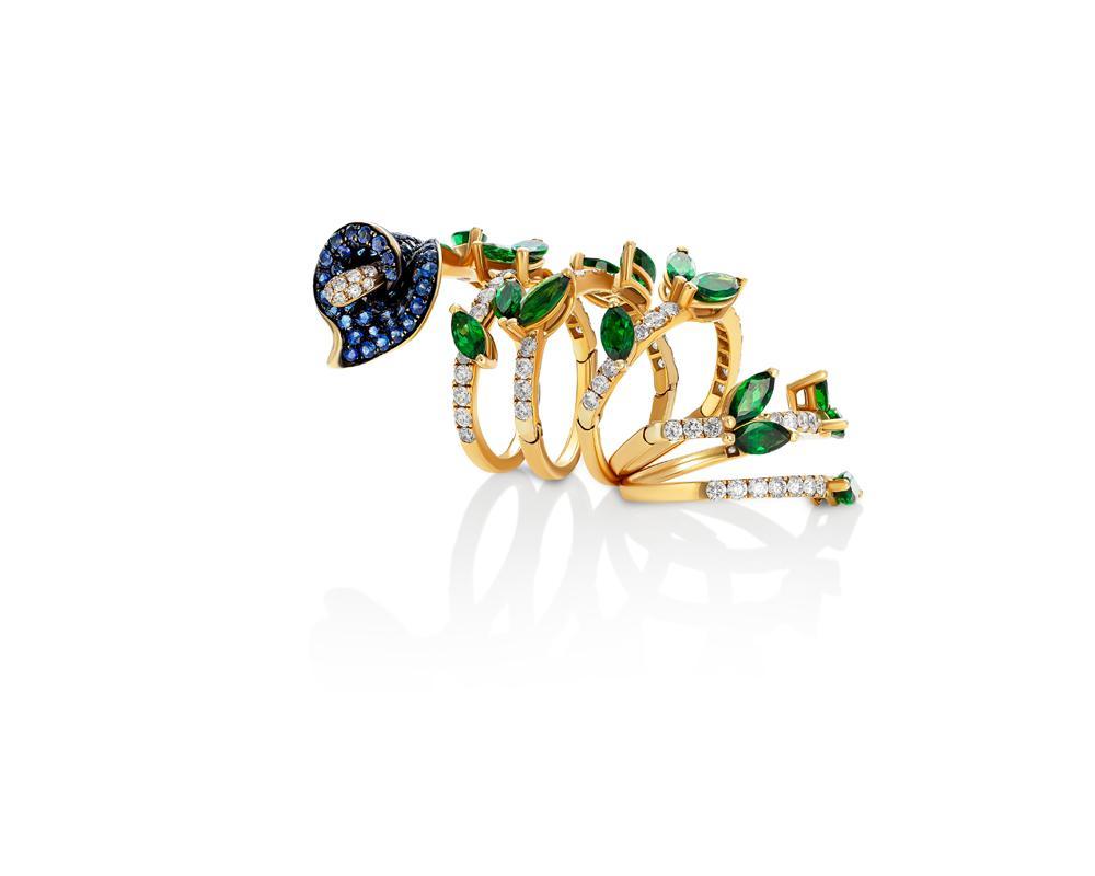 le bracelet en or jaune, saphirs et diamants de la collection Meraviglia.