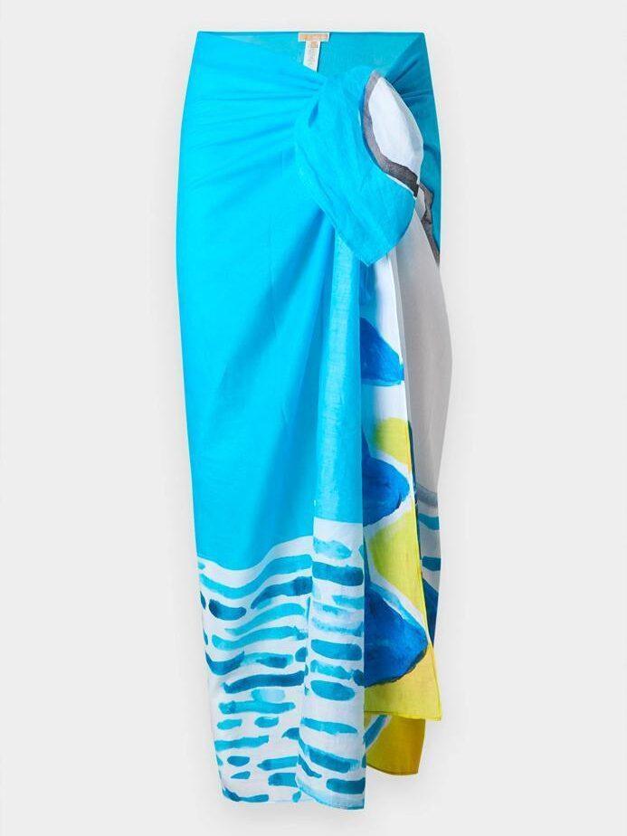 Le paréo à motifs bleu Michael Kors x Christina Zimpel