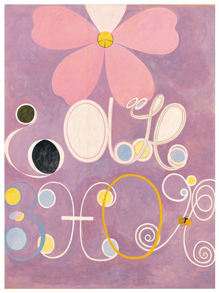 Hilma af Klint, Les Dix plus grands, n° 5 (Âge adulte) (1907) tableau exposé au Grand Palai à Paris en 2026