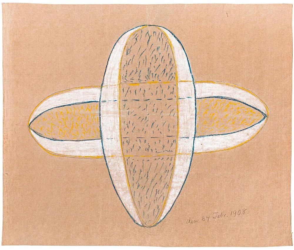 Hilma af Klint, Les Cinq, Sans titre (1908), dessin exposé au Grand Palais à Paris en 2026