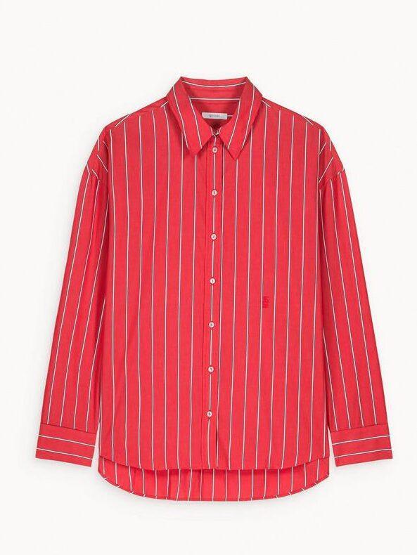 chemise rayée minimaliste rouge sessei