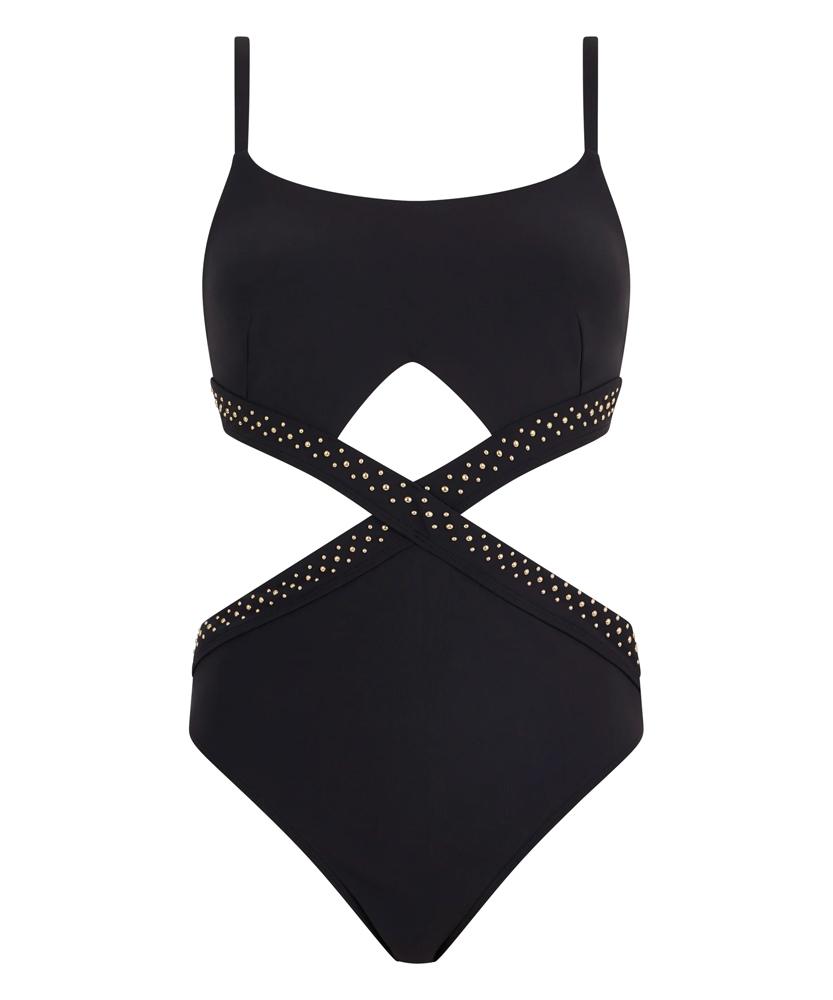 Maillot de bain à découpes noir, Aubade.