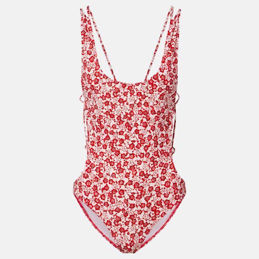 Maillot de bain une pièce à fleurs rouges, Isabel Marant
