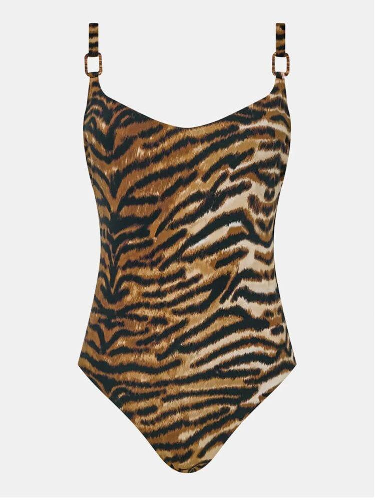 Maillot de bain à imprimé tigre, Chantelle.