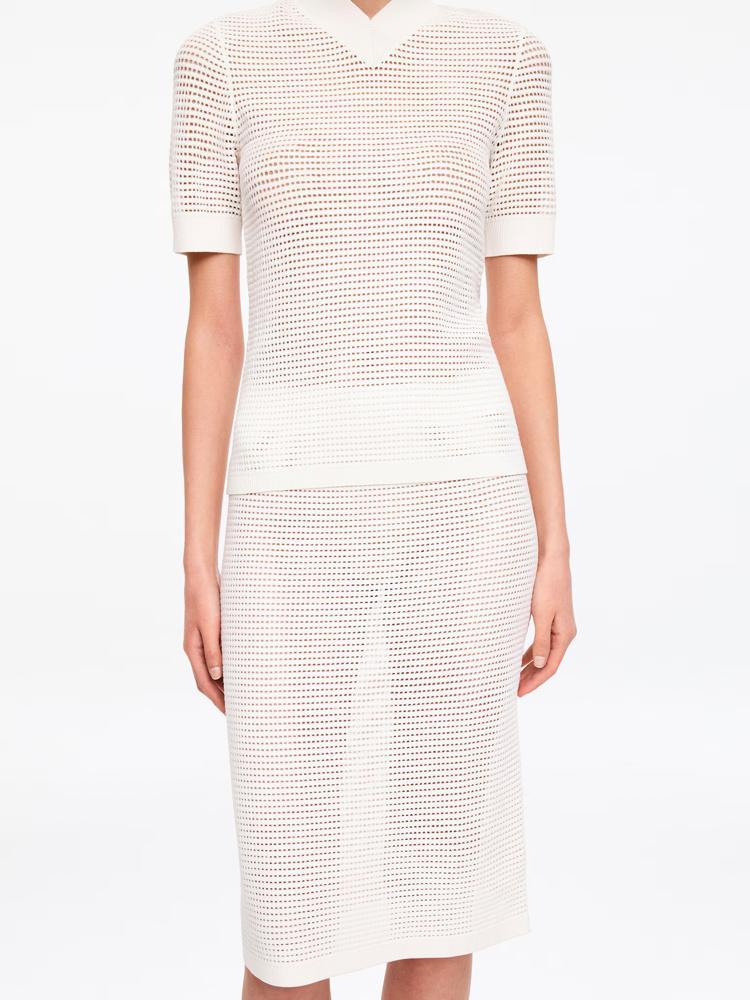 jupe maille blanche arket